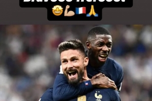 吉鲁社媒晒合影祝贺登贝莱夺金球奖：太棒了，我的兄弟！