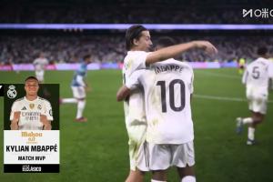 首开记录+1次进球被吹！姆巴佩当选西班牙国家德比全场最佳球员